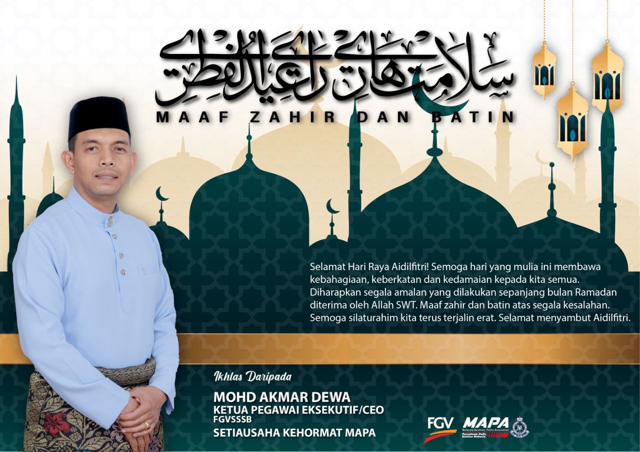 PERUTUSAN HARI RAYA AIDILFITRI TAHUN 1446H/2025M SETIAUSAHA KEHORMAT PERSATUAN POLIS BANTUAN MALAYSIA
